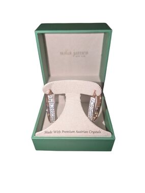 Rose Gold Crystal Hoop Earrings
